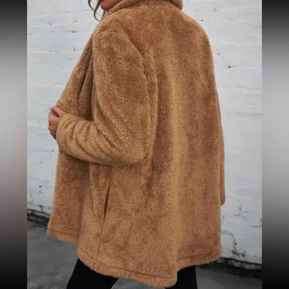 SHEIN WATERFALL COLLAR COAT SZ M - Picture 2 of 2